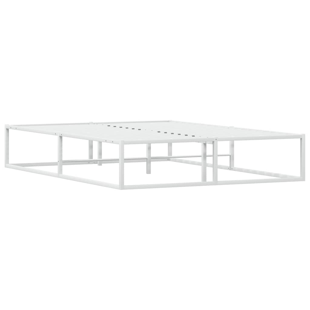 Cadre de lit sans matelas blanc 140x200 cm métal - XIOS