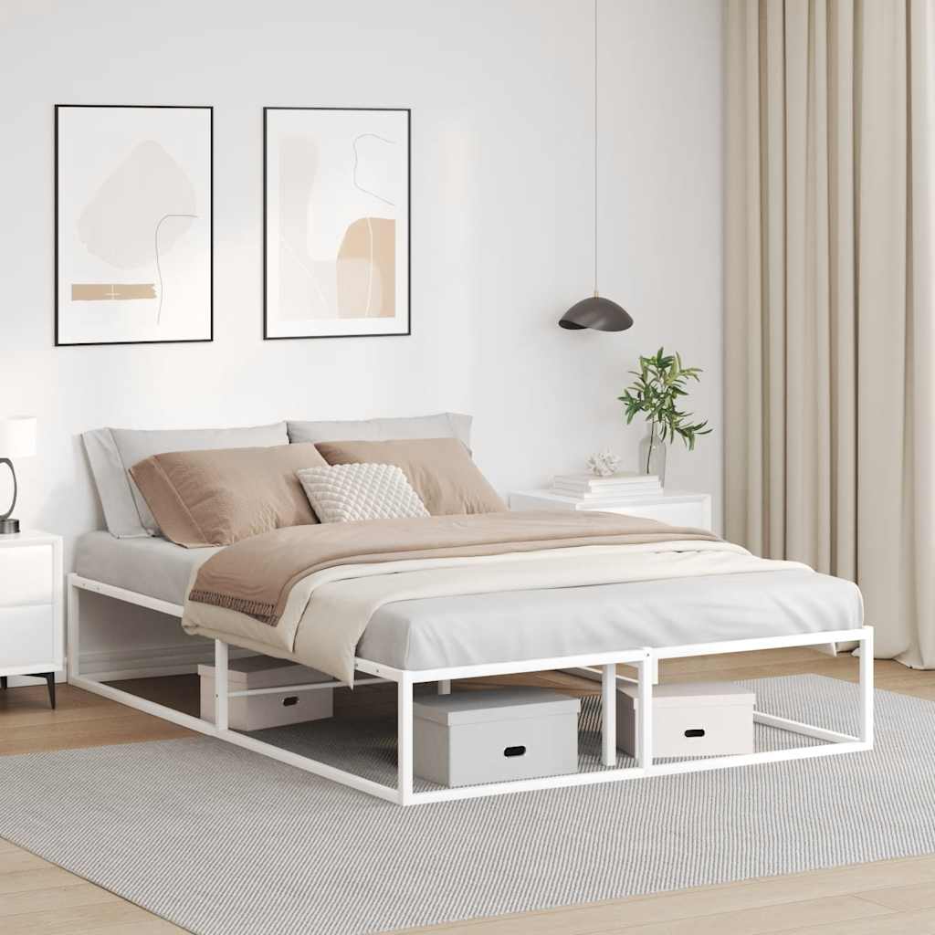 Cadre de lit sans matelas blanc 140x200 cm métal - XIOS