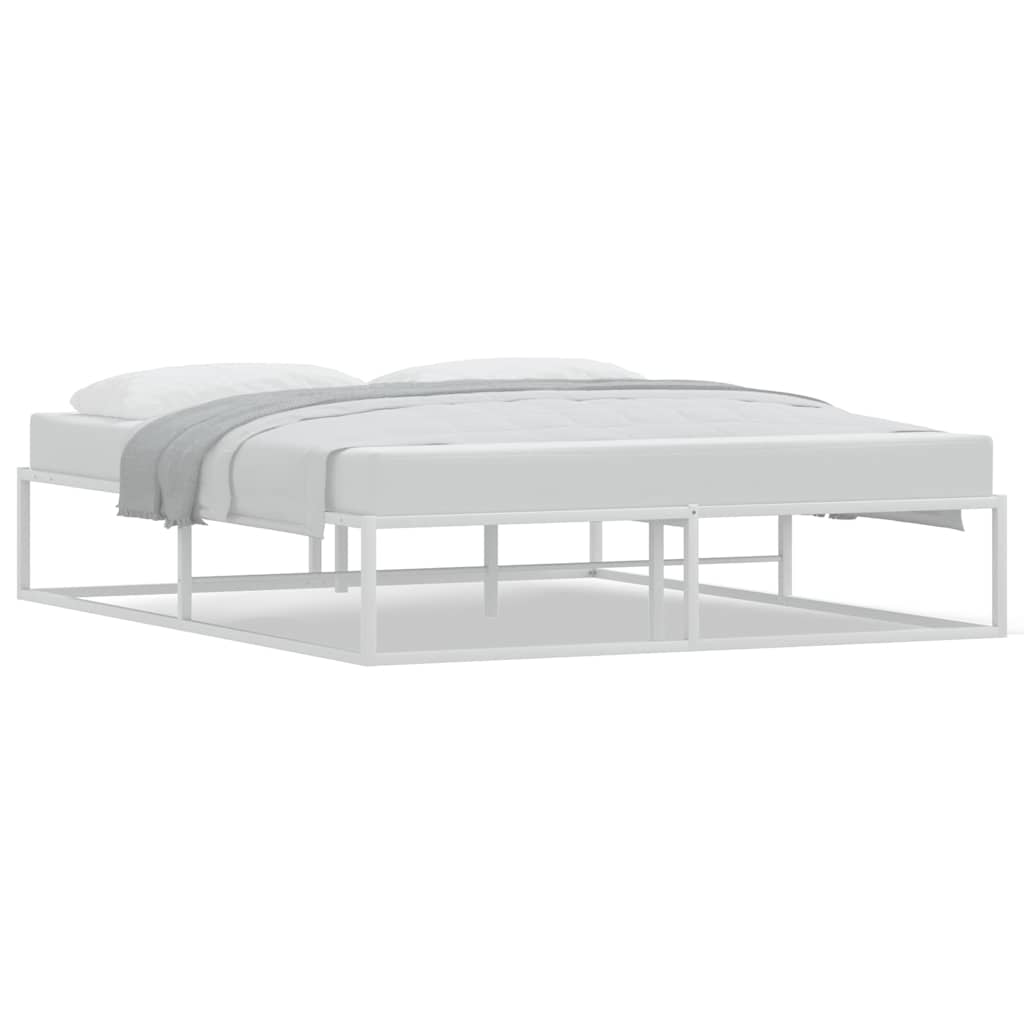Cadre de lit sans matelas blanc 160x200 cm métal - XIOS