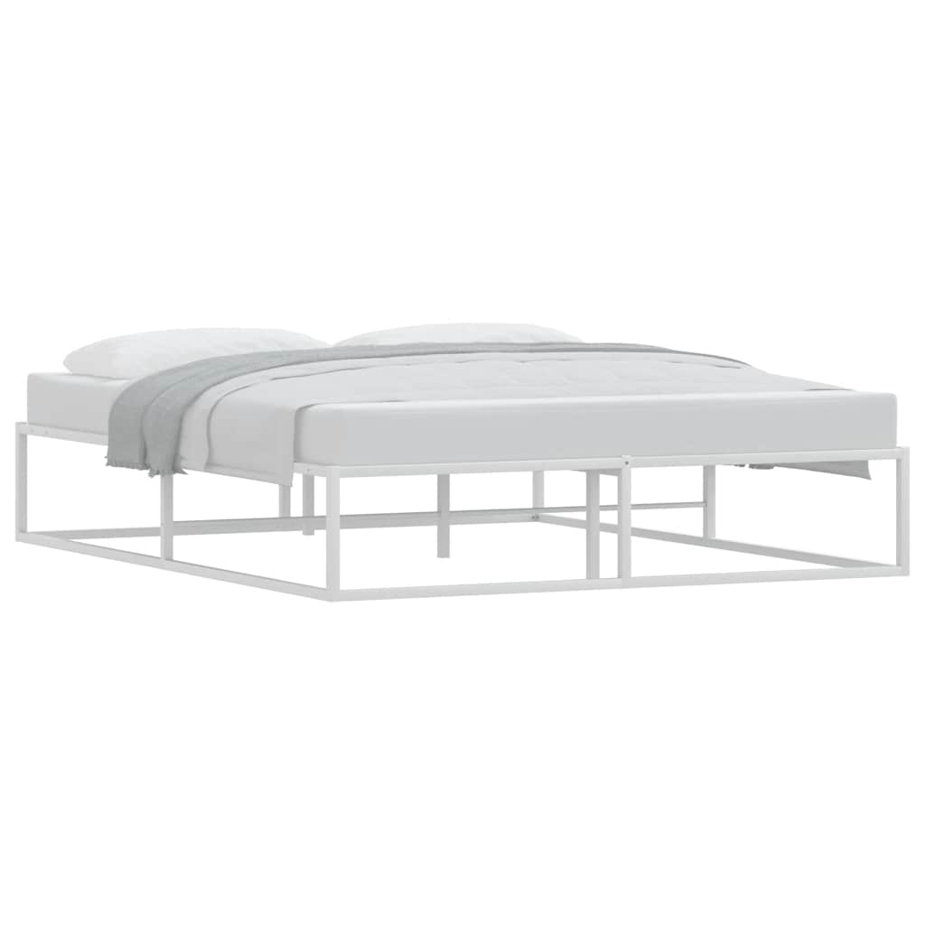 Cadre de lit sans matelas blanc 160x200 cm métal - XIOS
