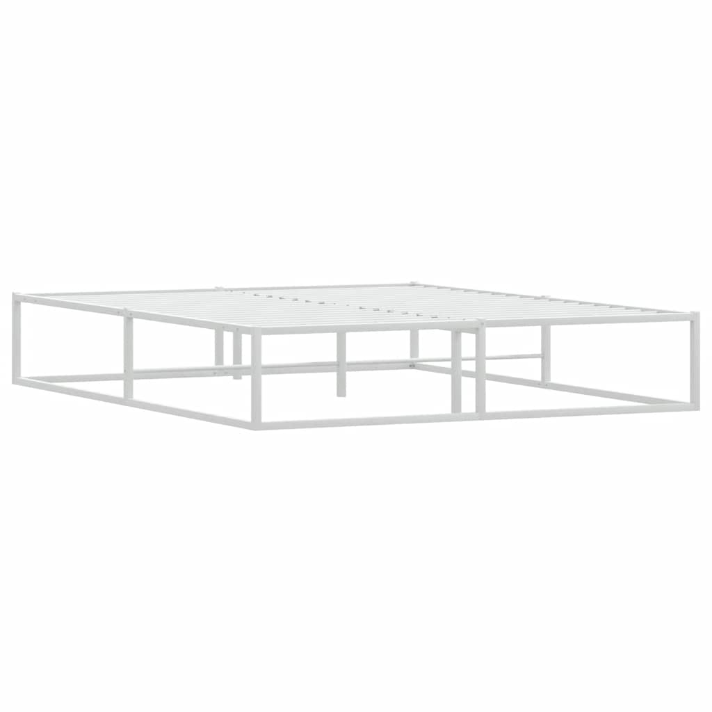 Cadre de lit sans matelas blanc 160x200 cm métal - XIOS