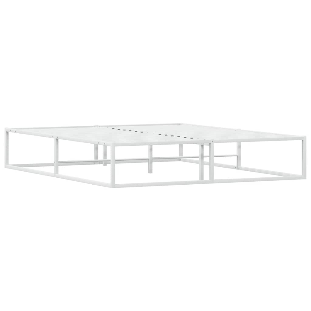Cadre de lit sans matelas blanc 160x200 cm métal - XIOS