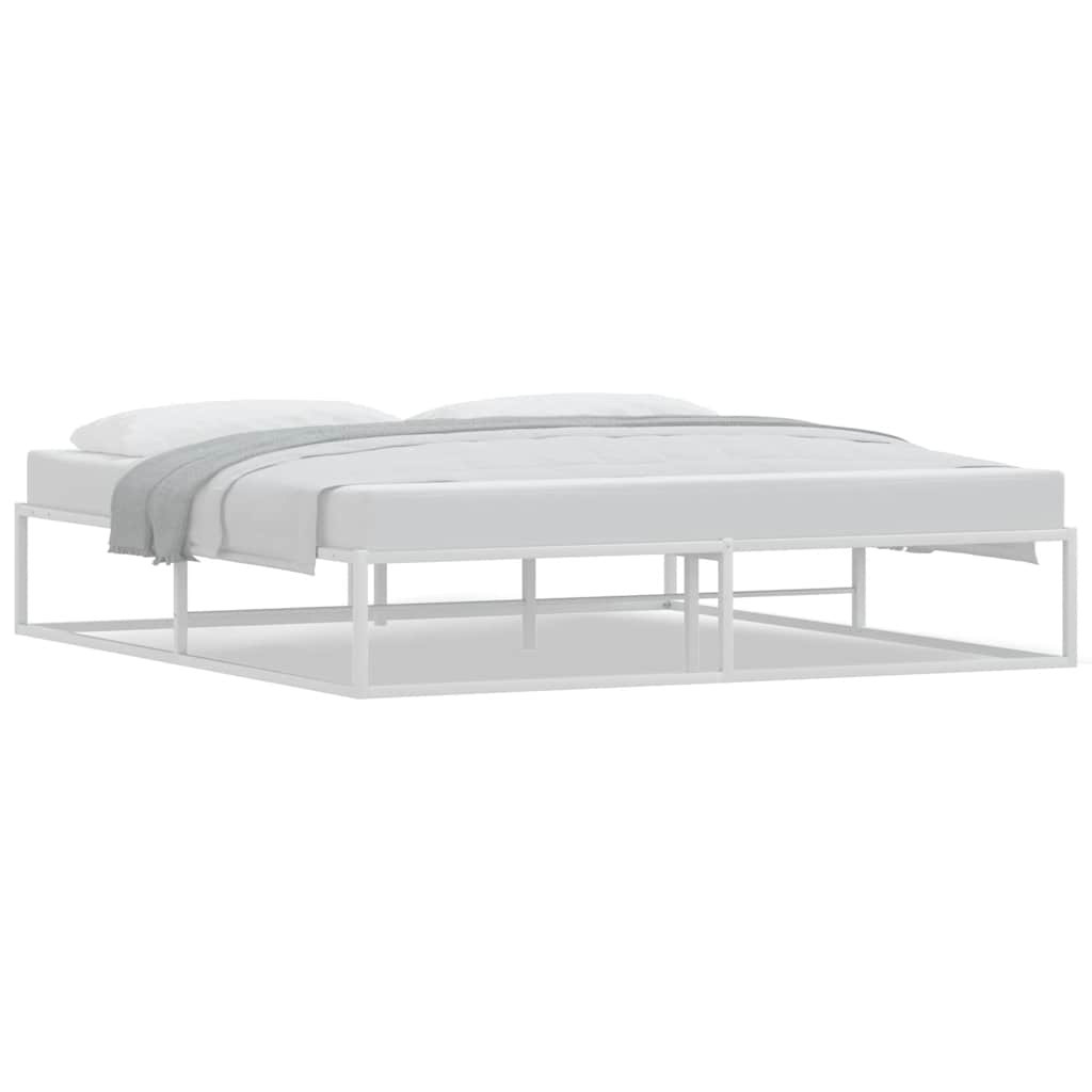 Cadre de lit sans matelas blanc 180x200 cm métal - XIOS