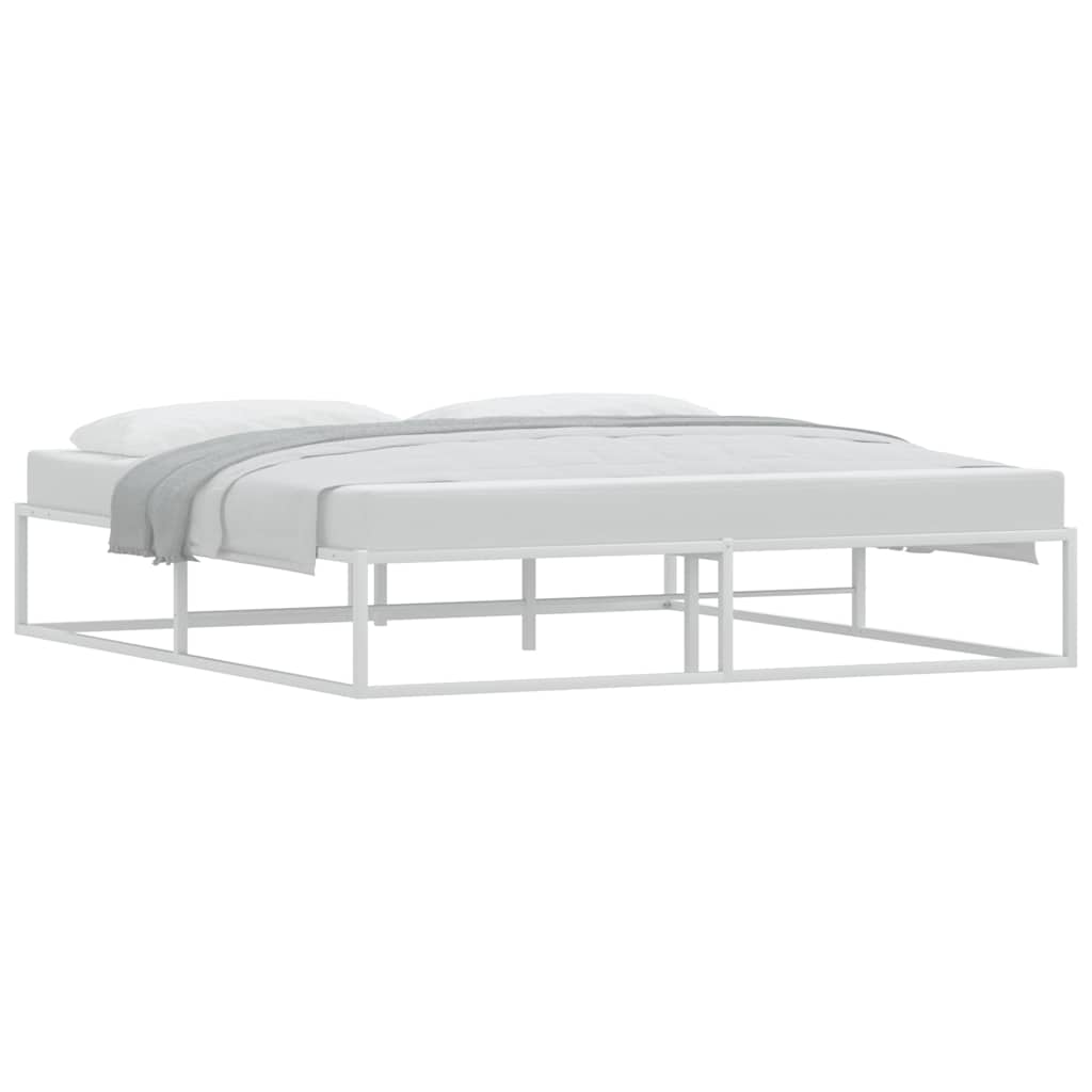 Cadre de lit sans matelas blanc 180x200 cm métal - XIOS