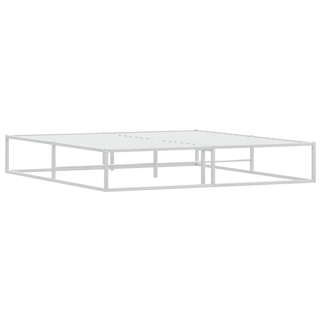 Cadre de lit sans matelas blanc 180x200 cm métal - XIOS