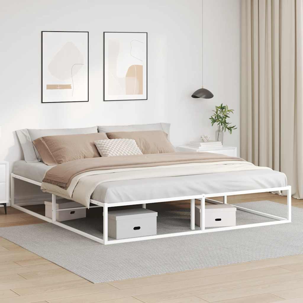 Cadre de lit sans matelas blanc 180x200 cm métal - XIOS
