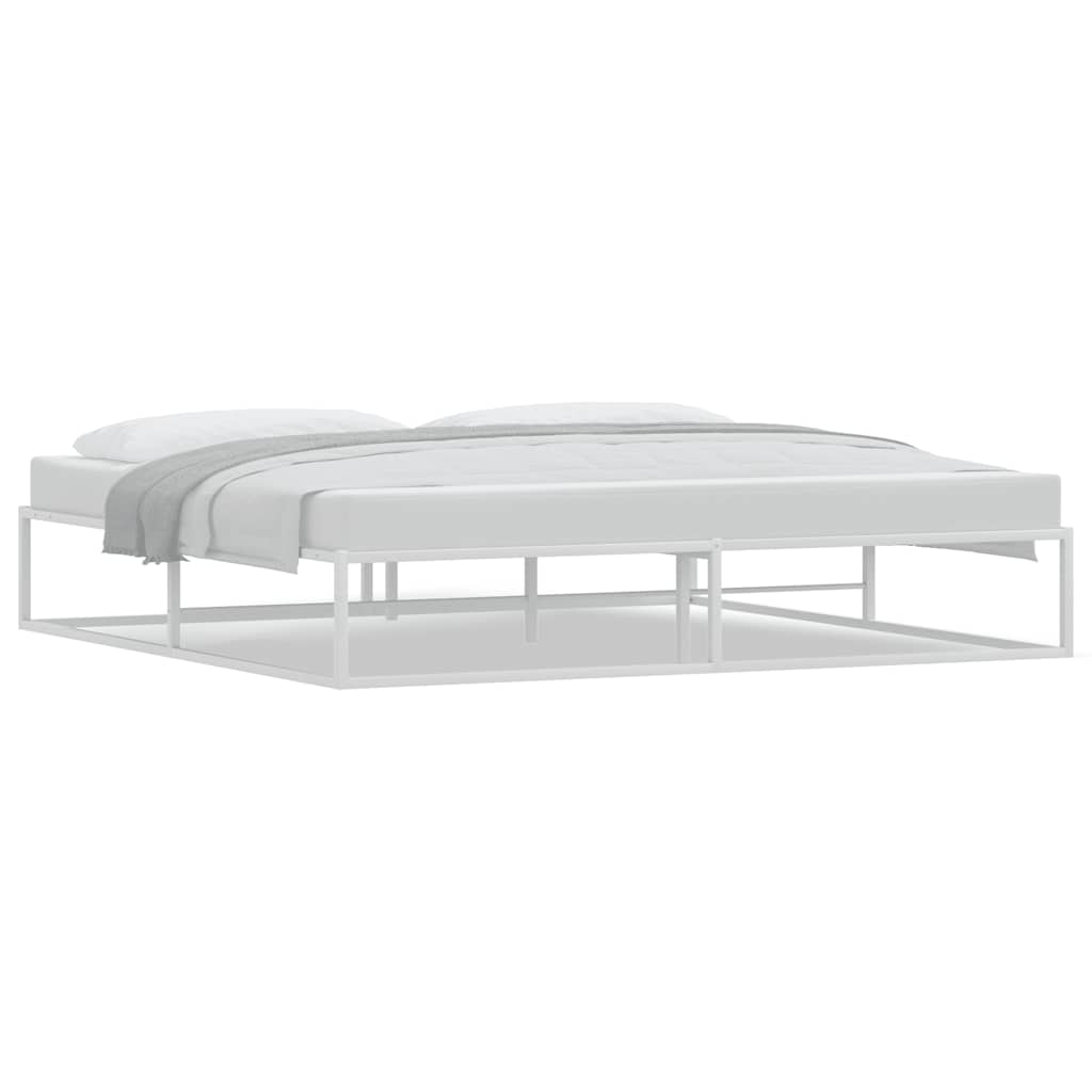 Cadre de lit sans matelas blanc 200x200 cm métal - XIOS