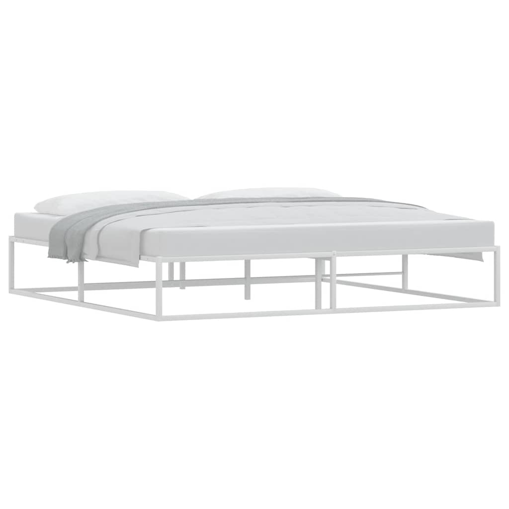 Cadre de lit sans matelas blanc 200x200 cm métal - XIOS