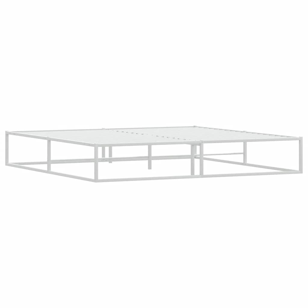 Cadre de lit sans matelas blanc 200x200 cm métal - XIOS