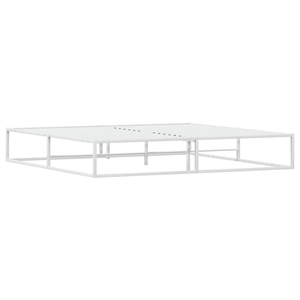 Cadre de lit sans matelas blanc 200x200 cm métal - XIOS
