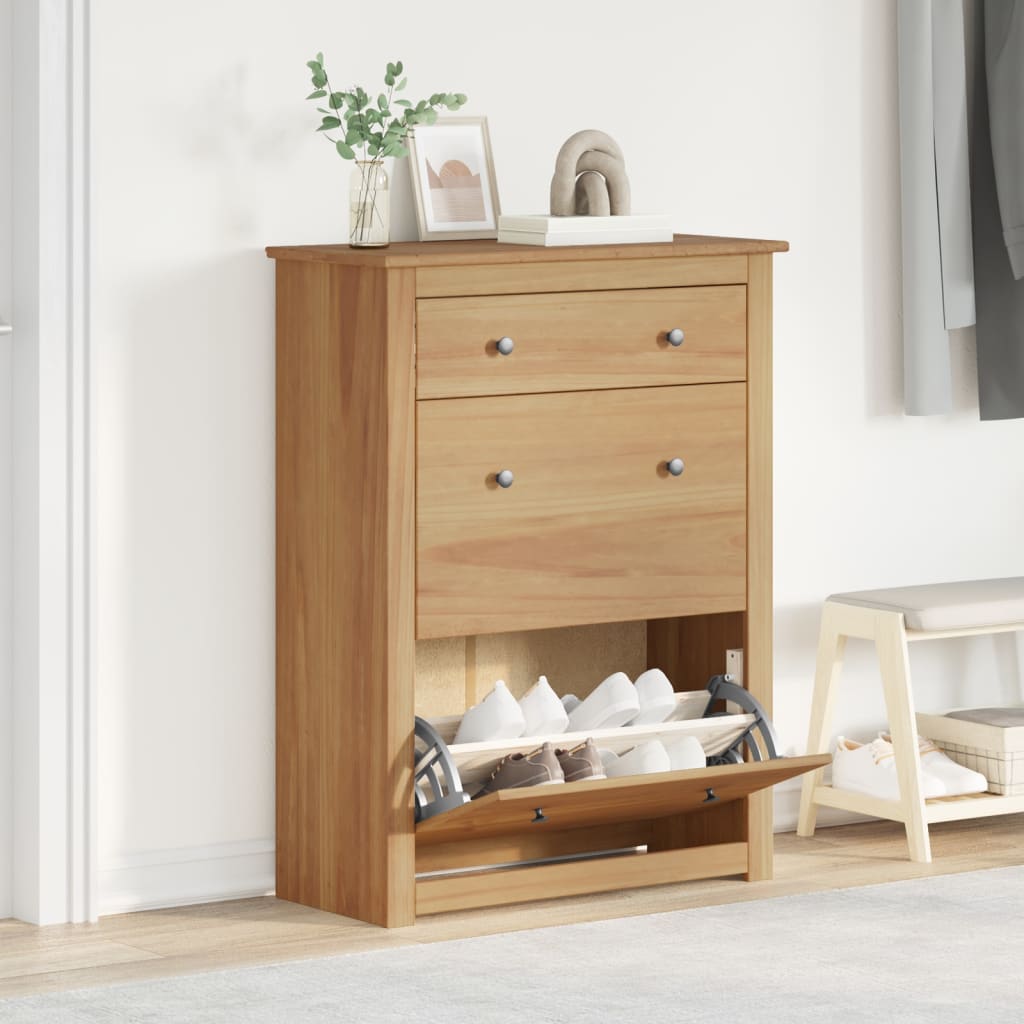 Armoire à chaussures Panama 80x35x105 cm bois de pin massif - XIOS