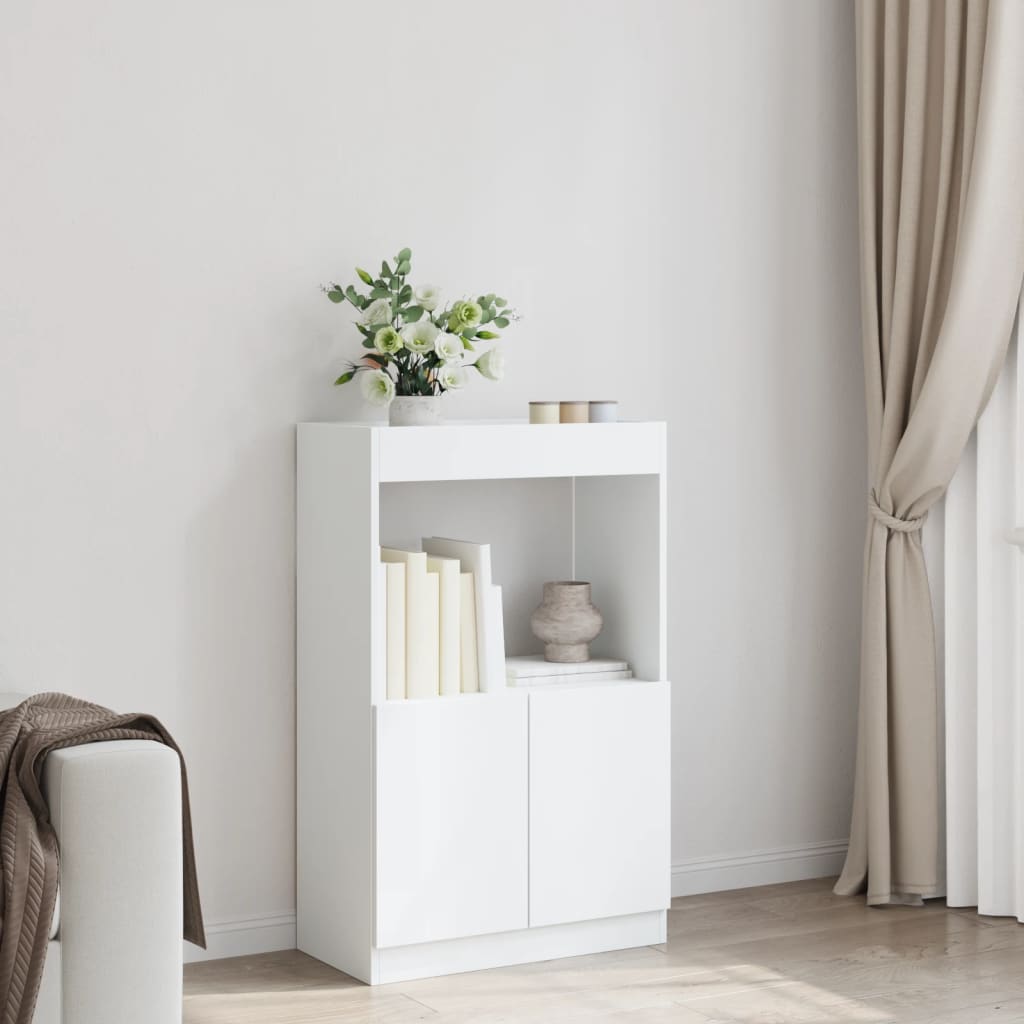 Buffet haut blanc 63x33x100 cm bois d'ingénierie - XIOS