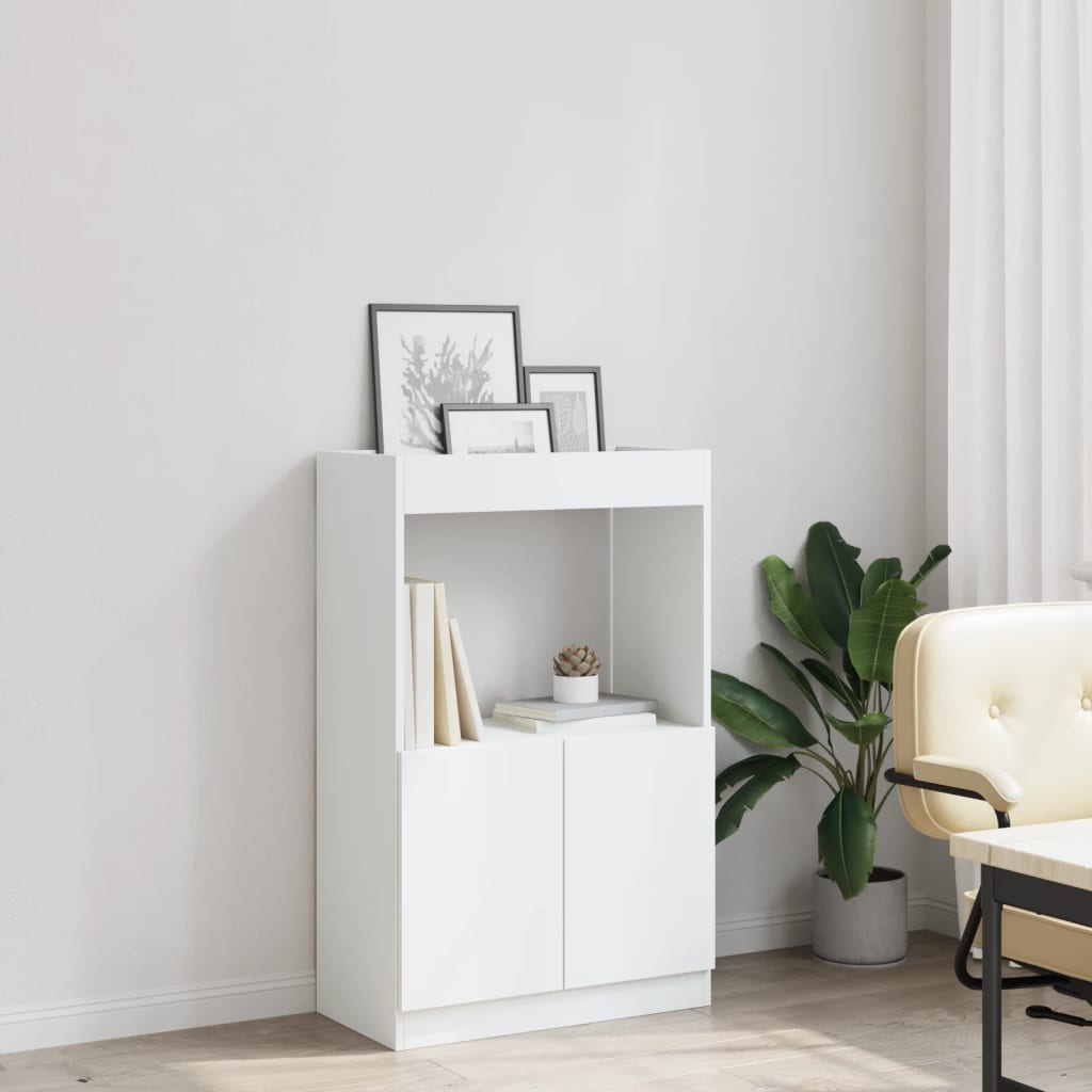 Buffet haut blanc 63x33x100 cm bois d'ingénierie - XIOS