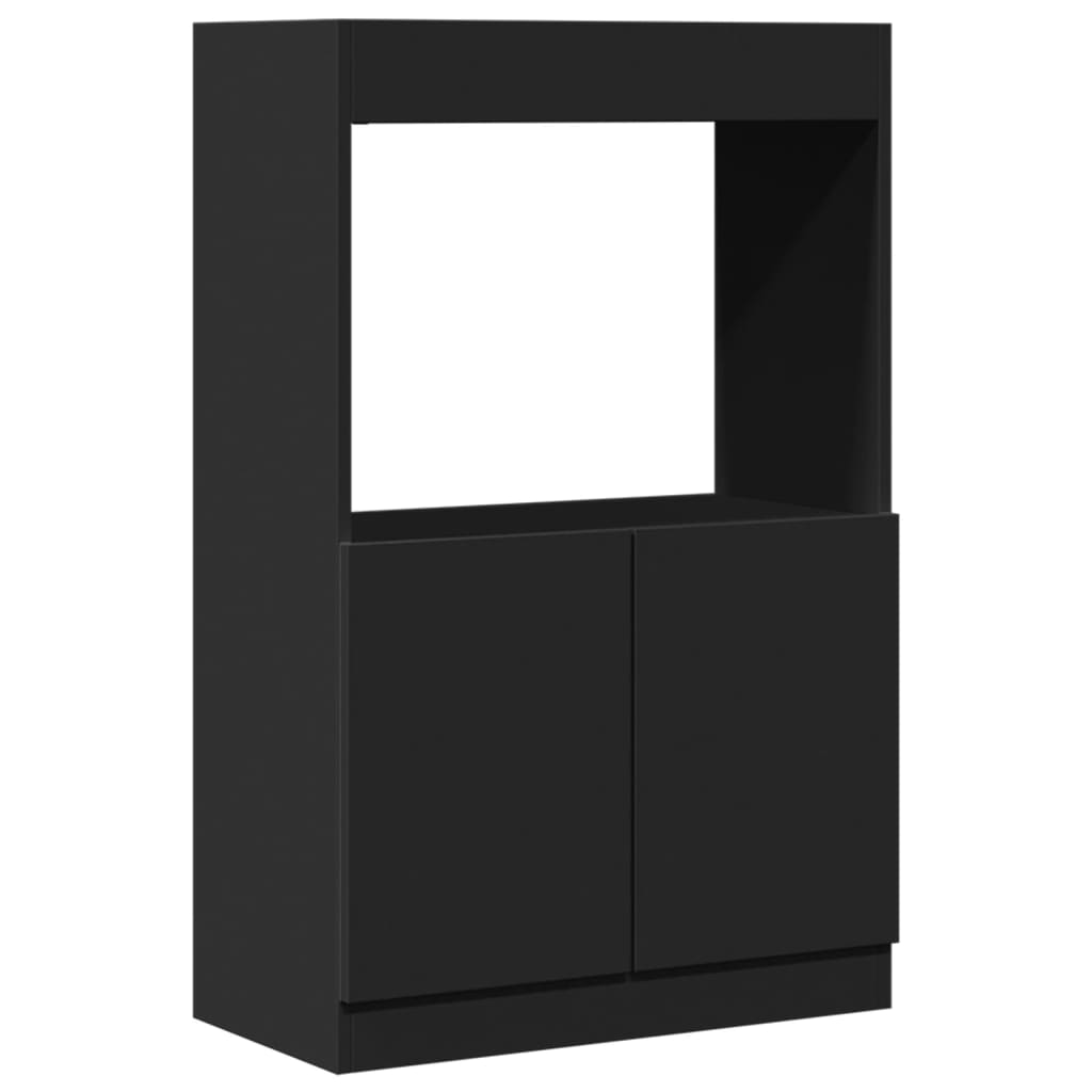 Buffet haut noir 63x33x100 cm bois d'ingénierie - XIOS