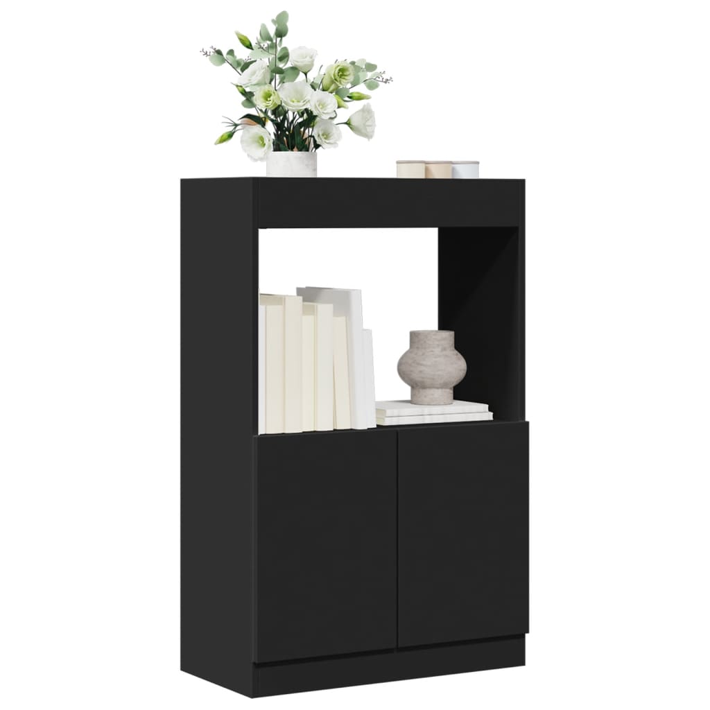 Buffet haut noir 63x33x100 cm bois d'ingénierie - XIOS