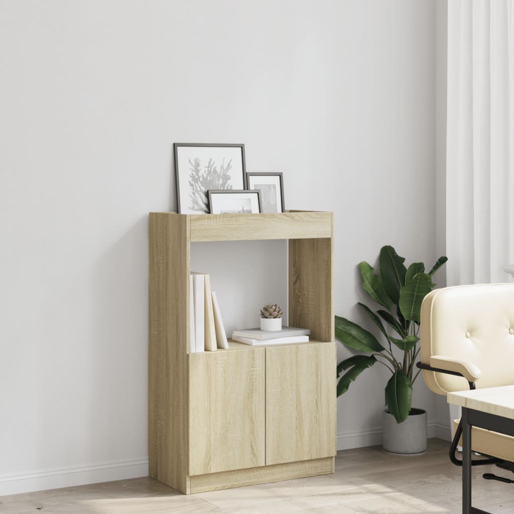 Buffet haut chêne sonoma 63x33x100 cm bois d'ingénierie - XIOS