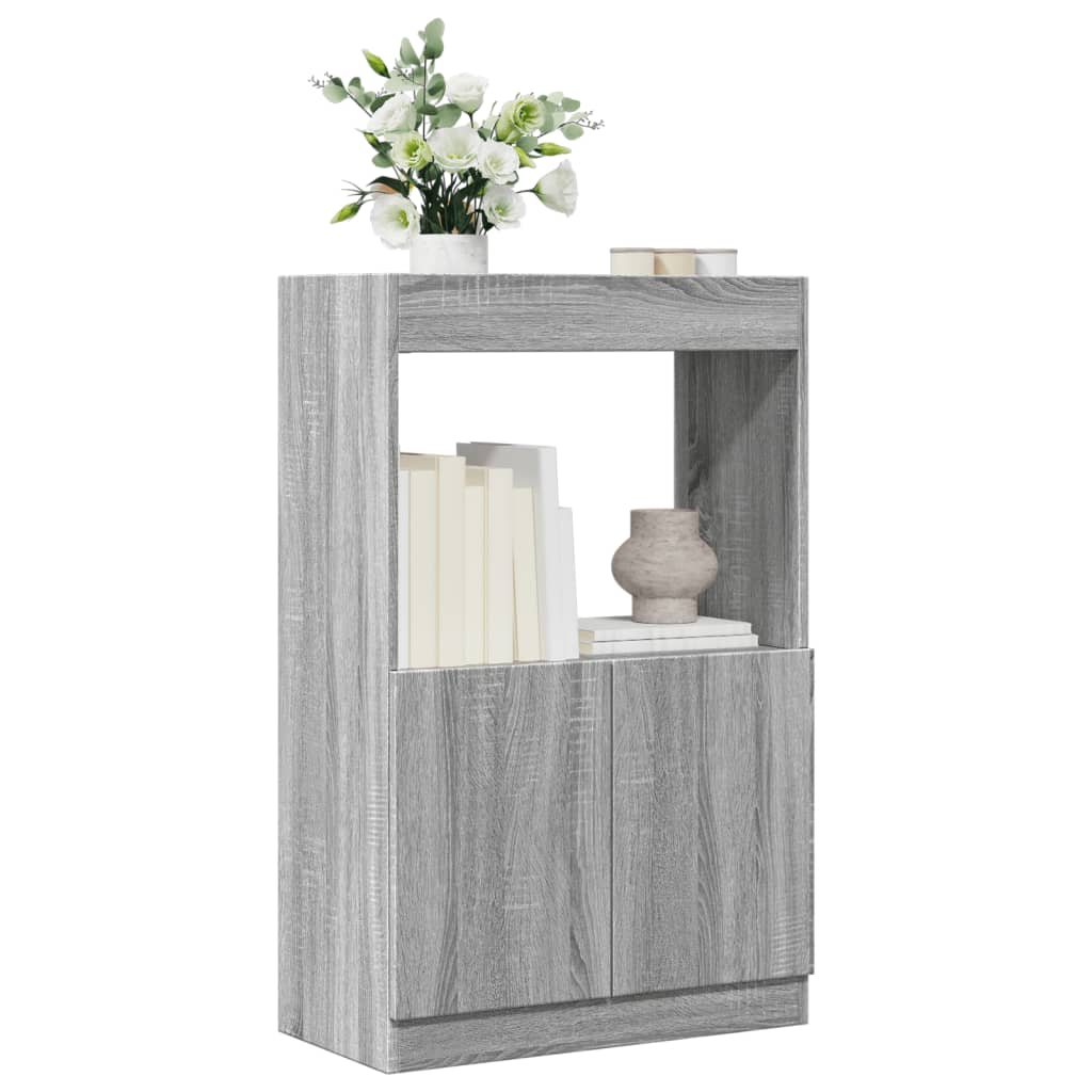 Buffet haut sonoma gris 63x33x100 cm bois d'ingénierie - XIOS