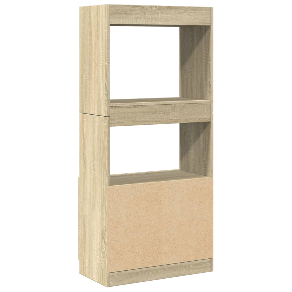 Buffet haut chêne sonoma 63x33x140 cm bois d'ingénierie - XIOS