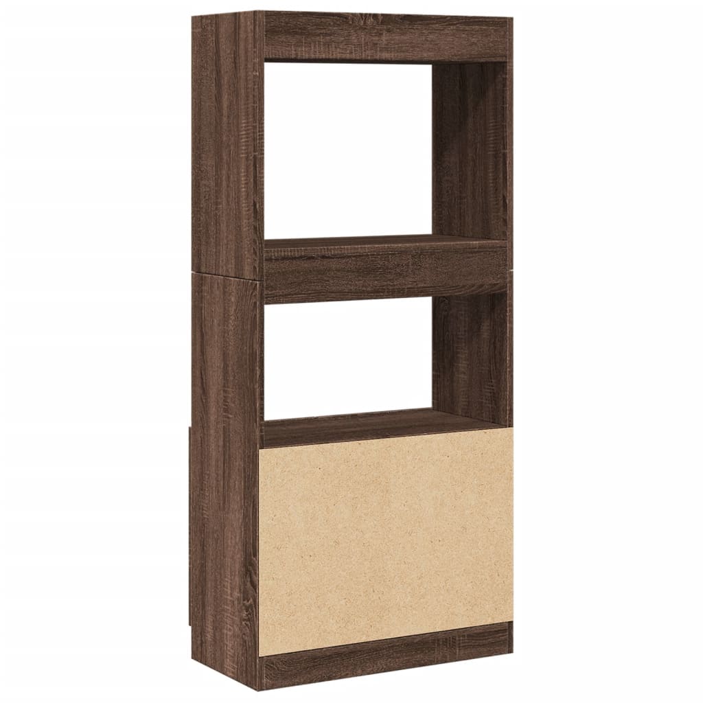 Buffet haut chêne marron 63x33x140 cm bois d'ingénierie - XIOS