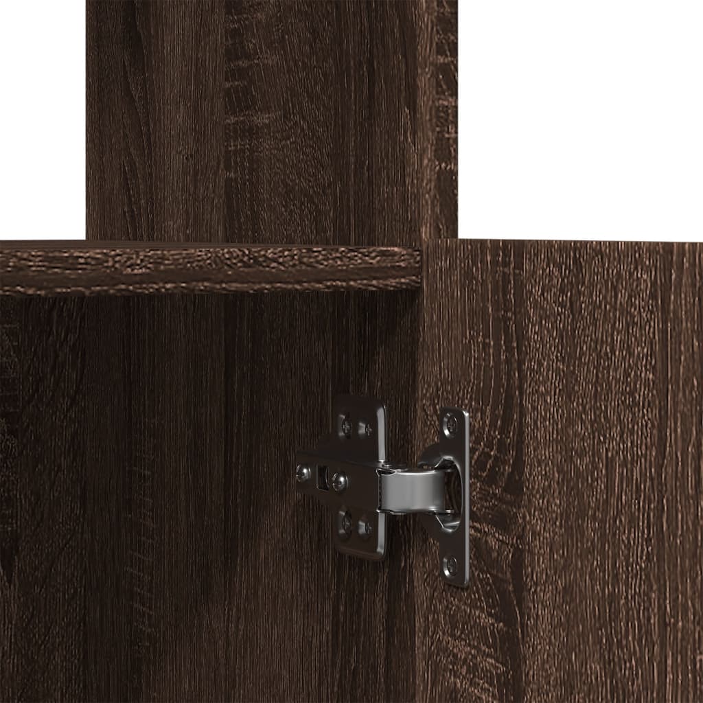 Buffet haut chêne marron 63x33x140 cm bois d'ingénierie - XIOS
