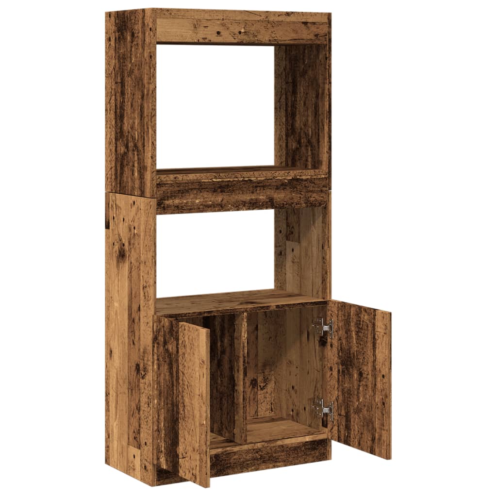 Buffet haut vieux bois 63x33x140 cm bois d'ingénierie - XIOS