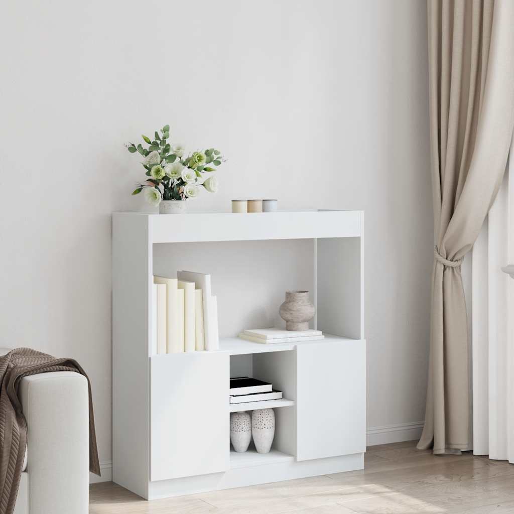 Buffet haut blanc 92x33x100 cm bois d'ingénierie - XIOS