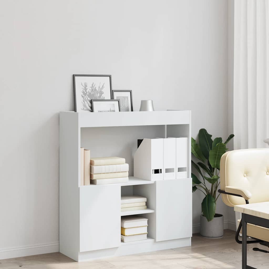 Buffet haut blanc 92x33x100 cm bois d'ingénierie - XIOS
