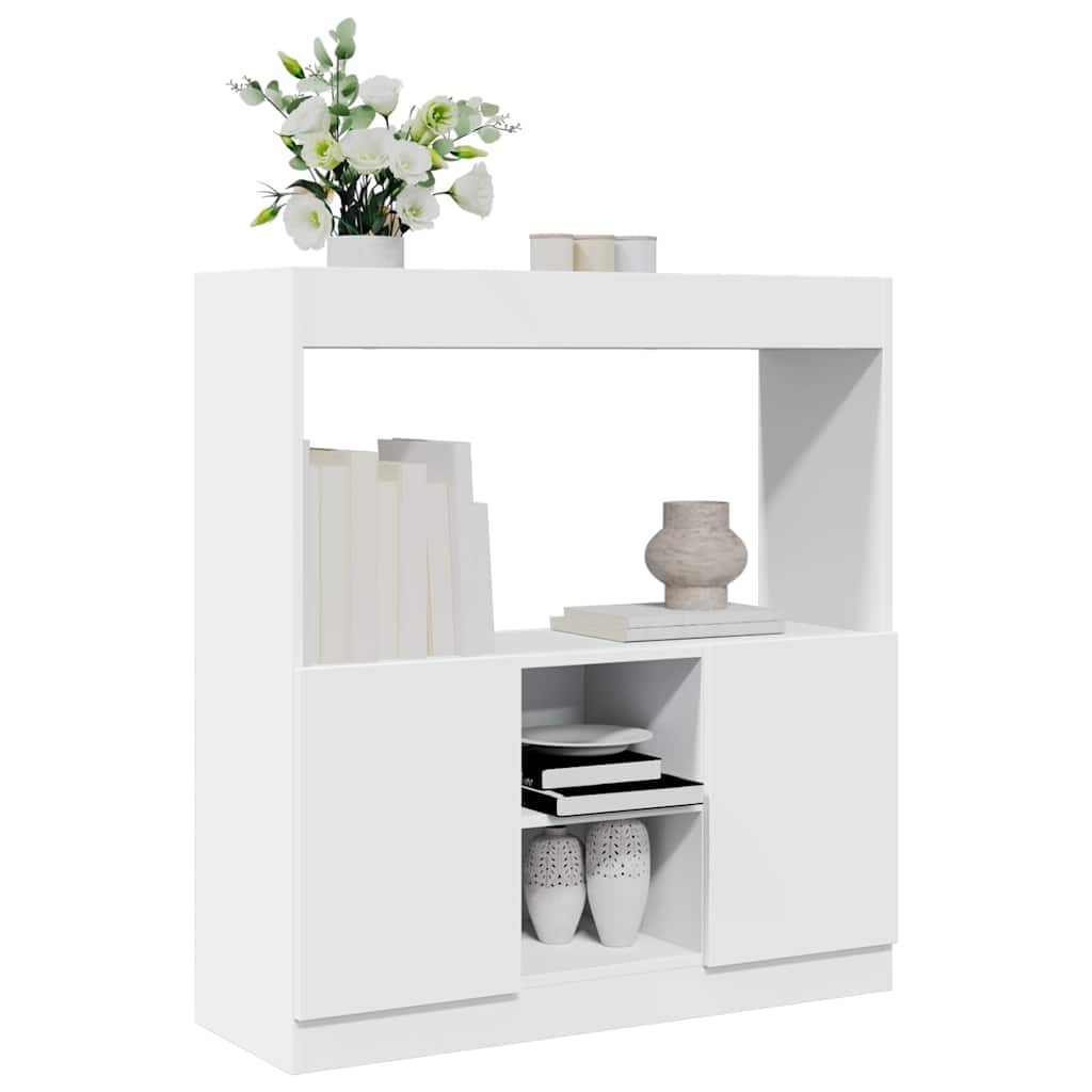 Buffet haut blanc 92x33x100 cm bois d'ingénierie - XIOS