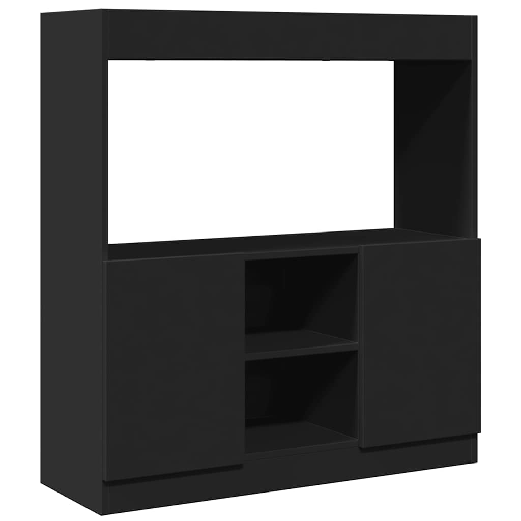 Buffet haut noir 92x33x100 cm bois d'ingénierie - XIOS