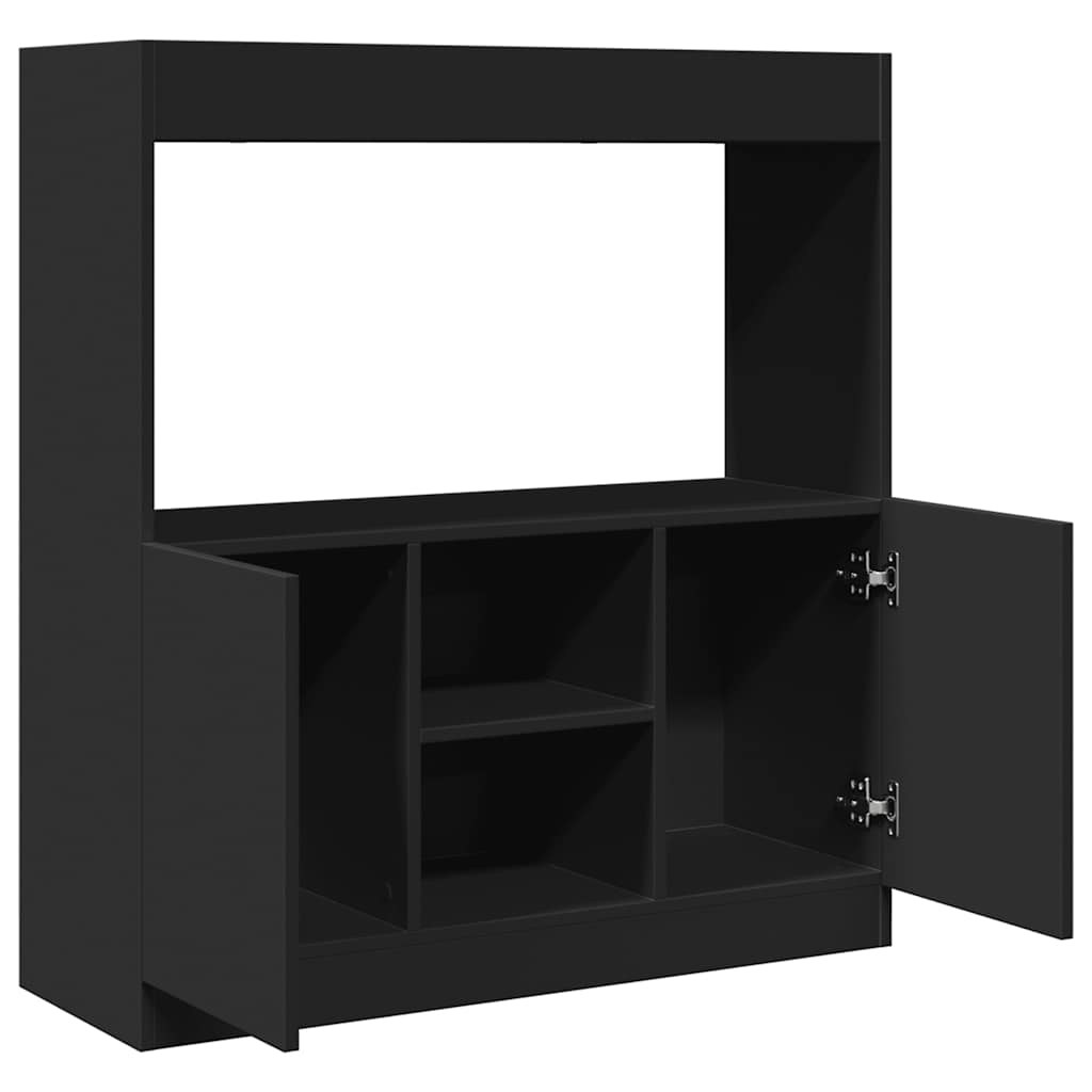 Buffet haut noir 92x33x100 cm bois d'ingénierie - XIOS