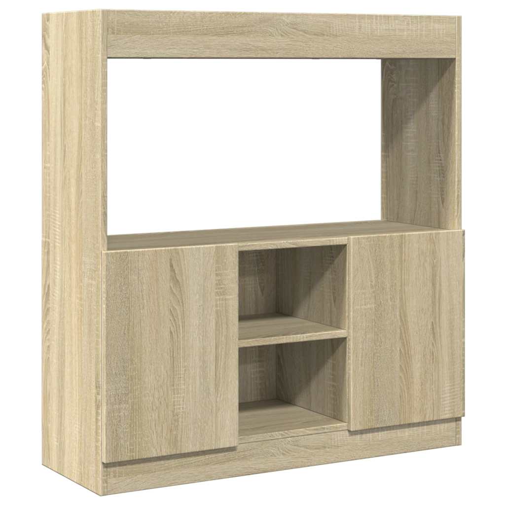 Buffet haut chêne sonoma 92x33x100 cm bois d'ingénierie - XIOS
