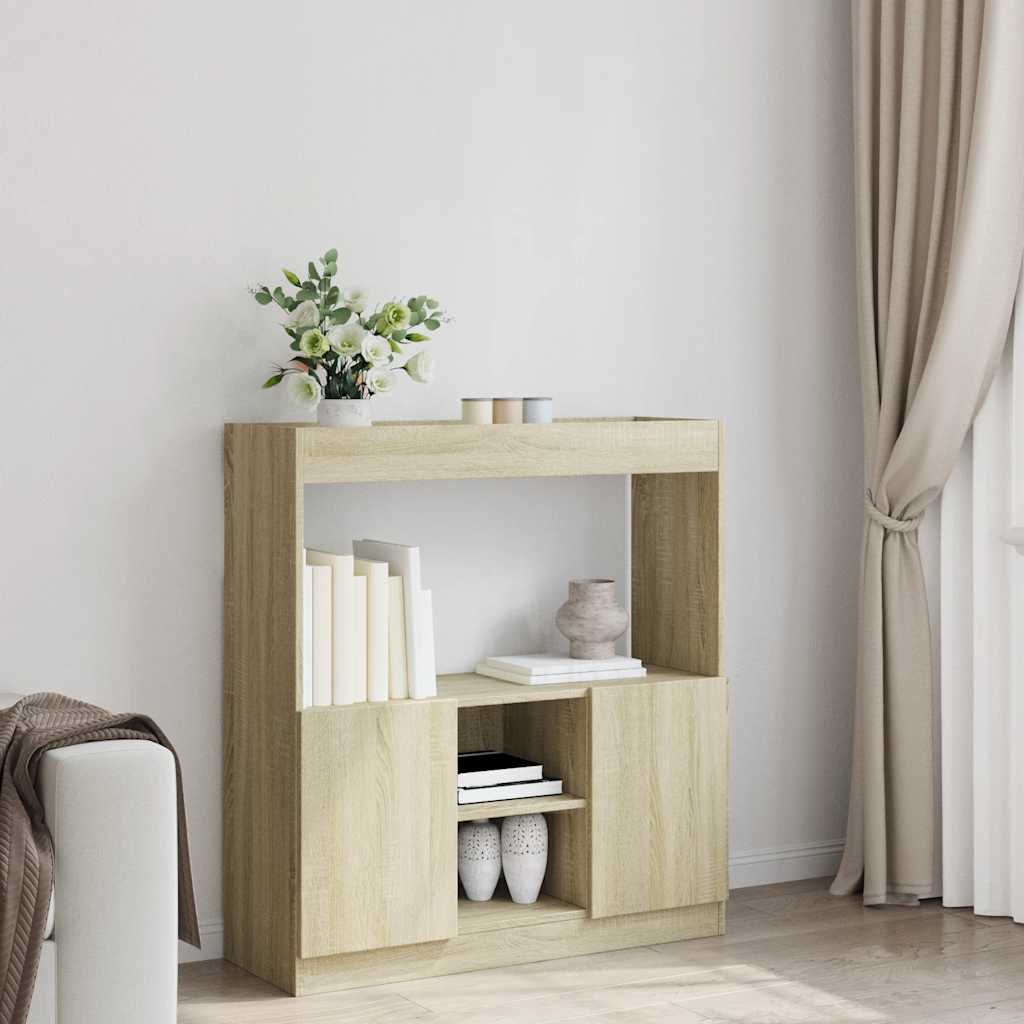 Buffet haut chêne sonoma 92x33x100 cm bois d'ingénierie - XIOS