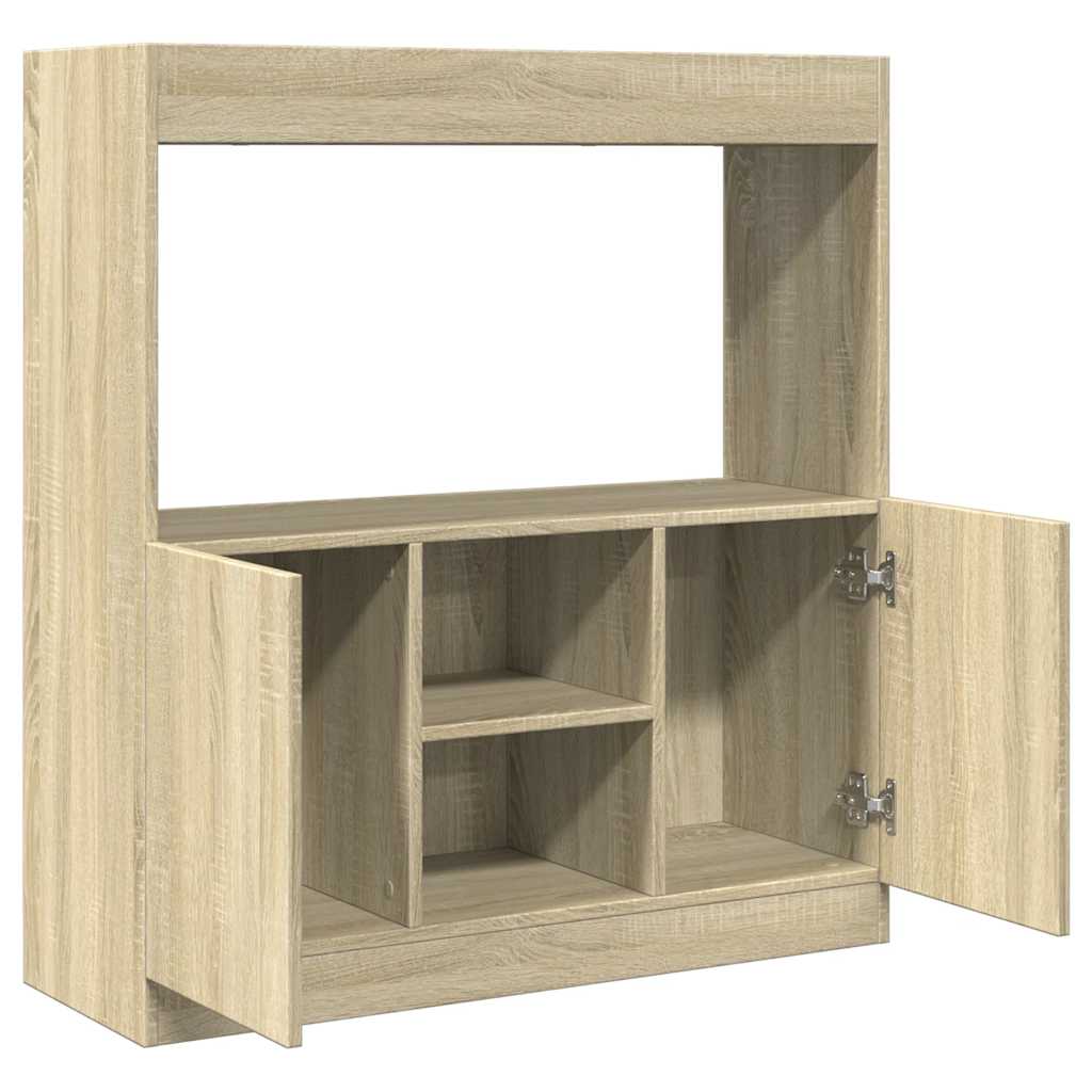 Buffet haut chêne sonoma 92x33x100 cm bois d'ingénierie - XIOS