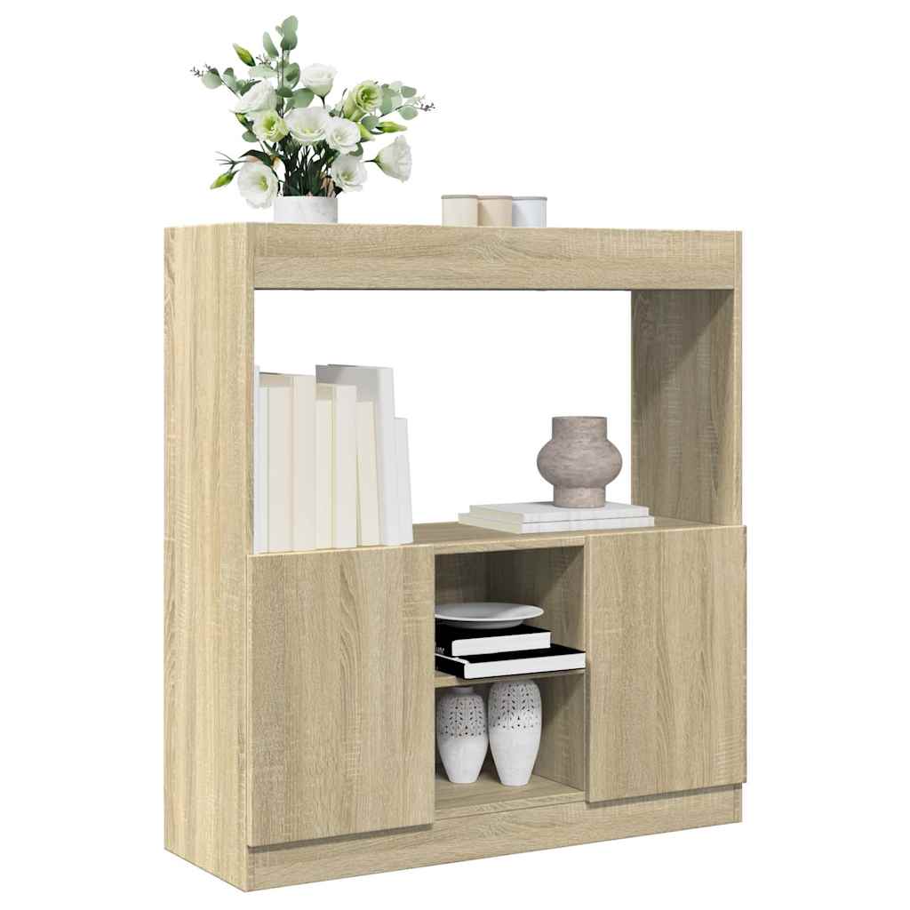 Buffet haut chêne sonoma 92x33x100 cm bois d'ingénierie - XIOS