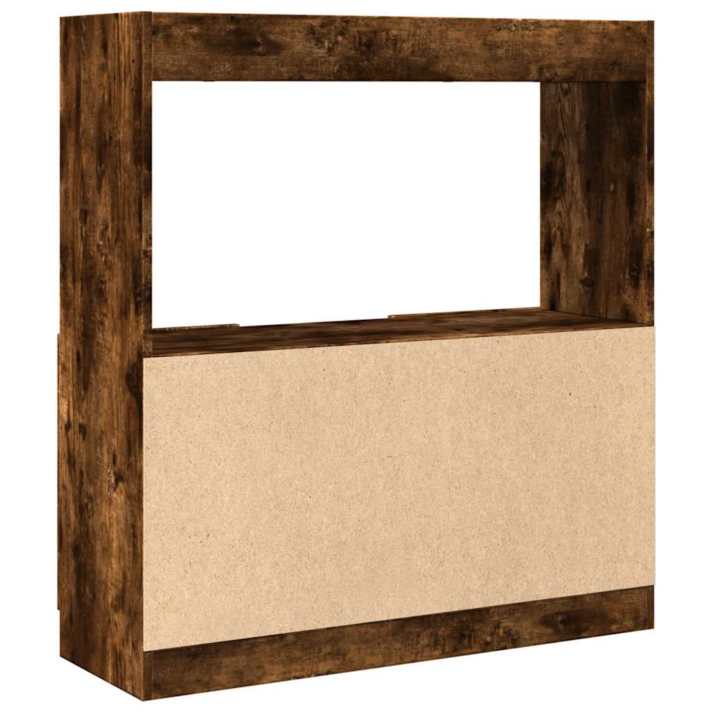 Buffet haut chêne fumé 92x33x100 cm bois d'ingénierie - XIOS