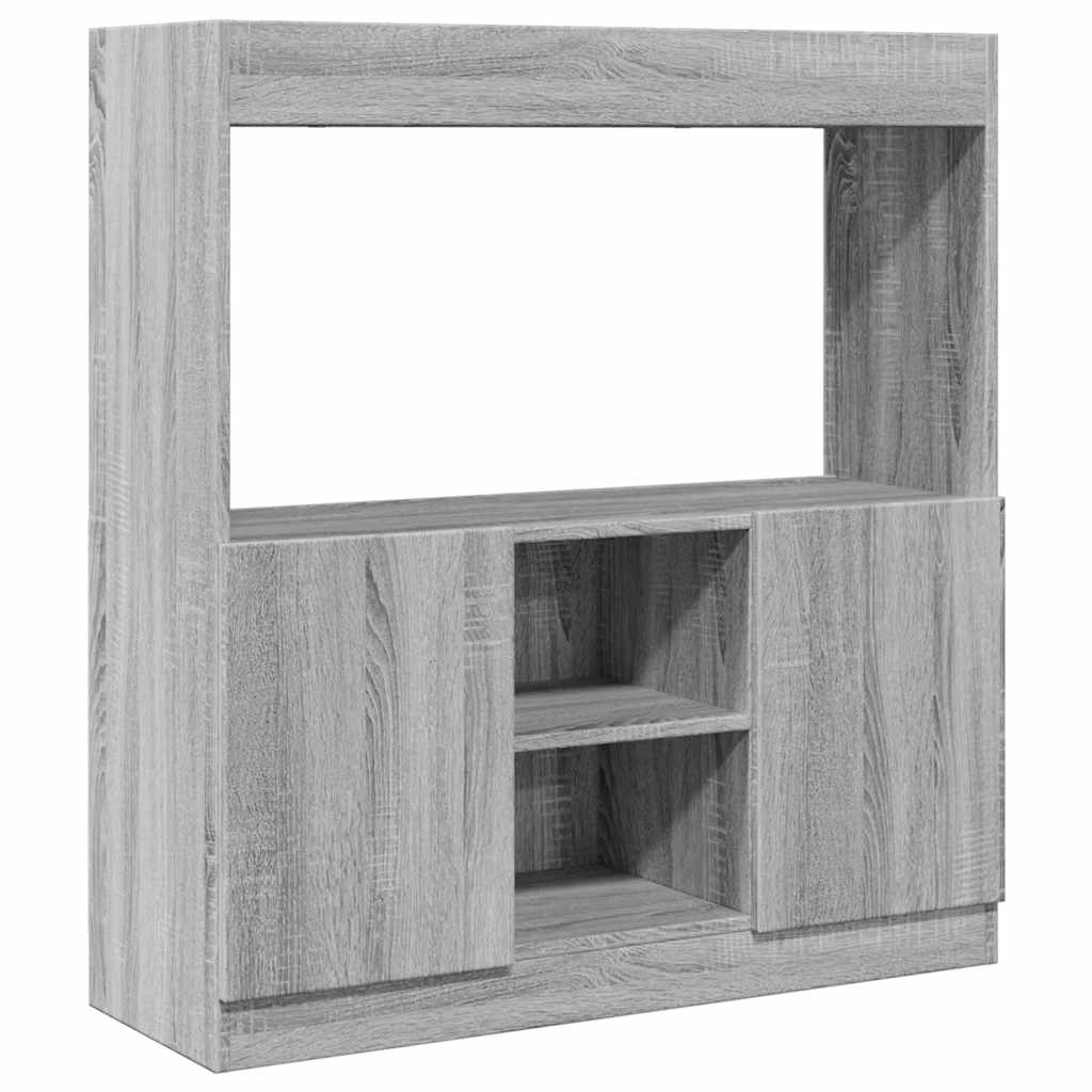 Buffet haut sonoma gris 92x33x100 cm bois d'ingénierie - XIOS