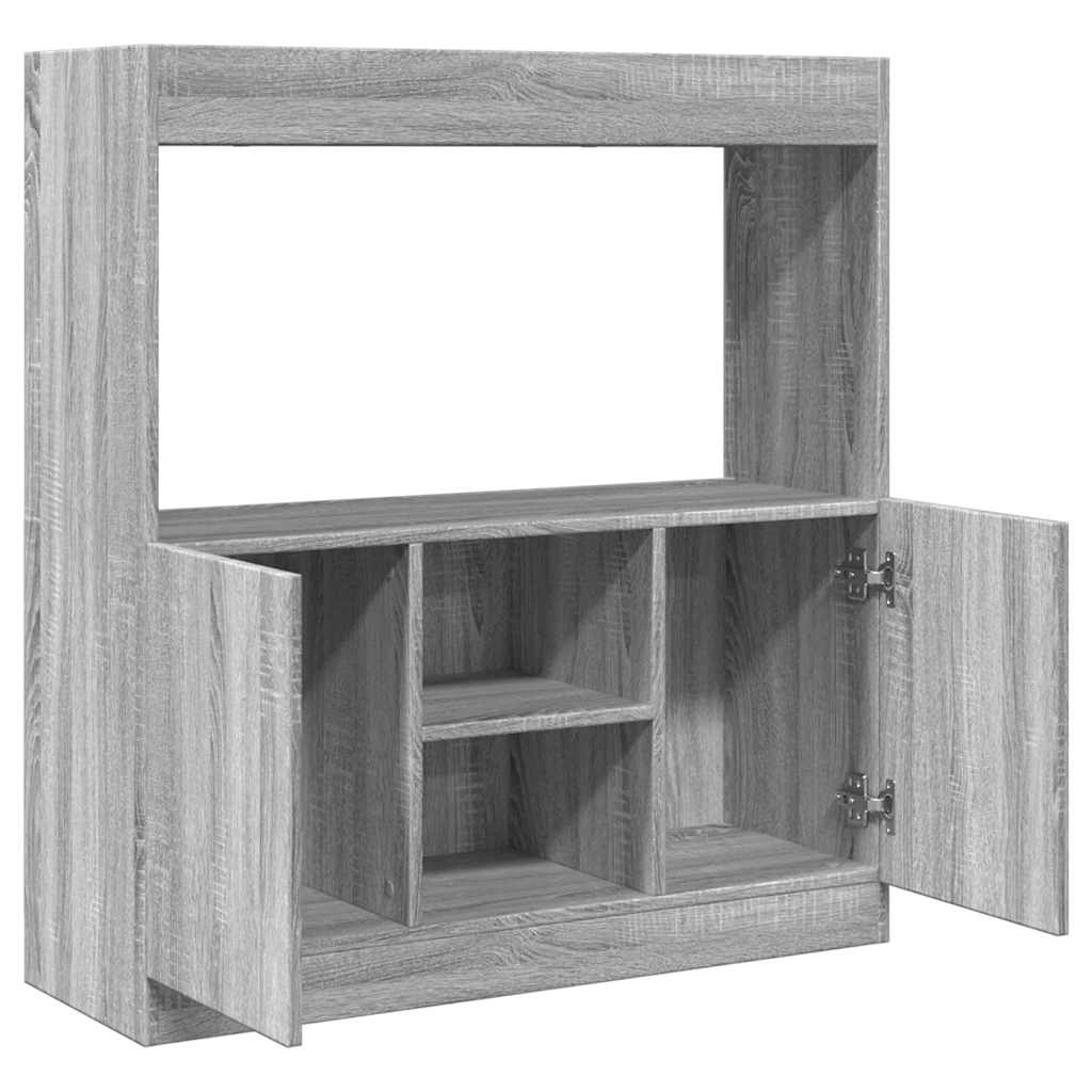 Buffet haut sonoma gris 92x33x100 cm bois d'ingénierie - XIOS