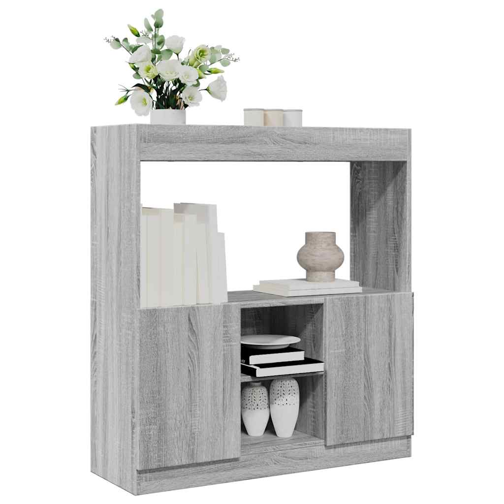 Buffet haut sonoma gris 92x33x100 cm bois d'ingénierie - XIOS
