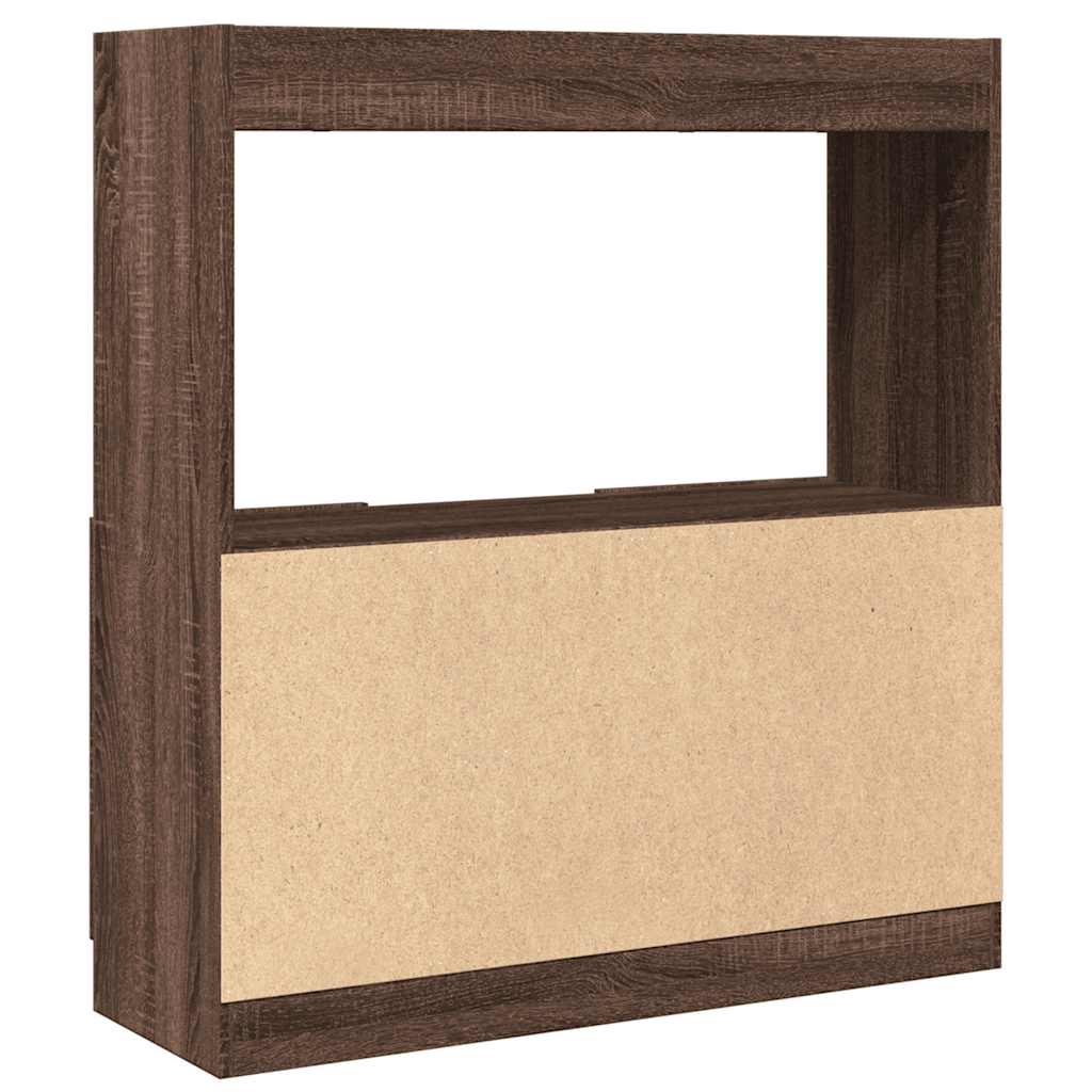 Buffet haut chêne marron 92x33x100 cm bois d'ingénierie - XIOS
