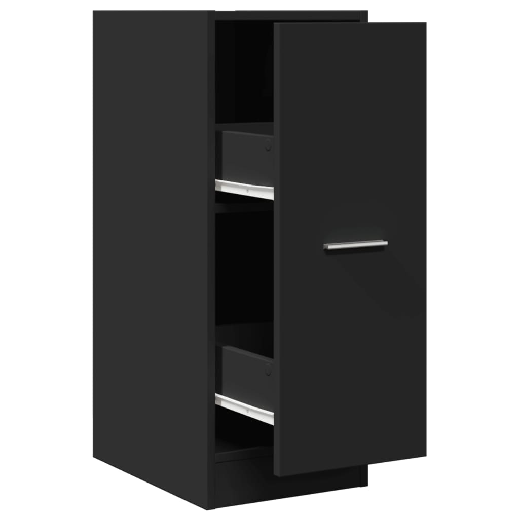 Armoire d'apothicaire noir 30x41x77,5 cm bois d'ingénierie