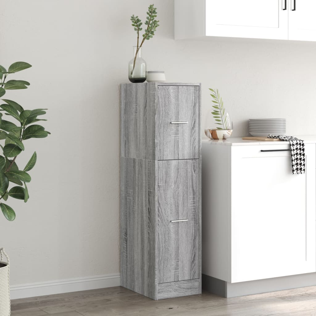 Armoire apothicaire sonoma gris 30x41x118 cm bois d'ingénierie