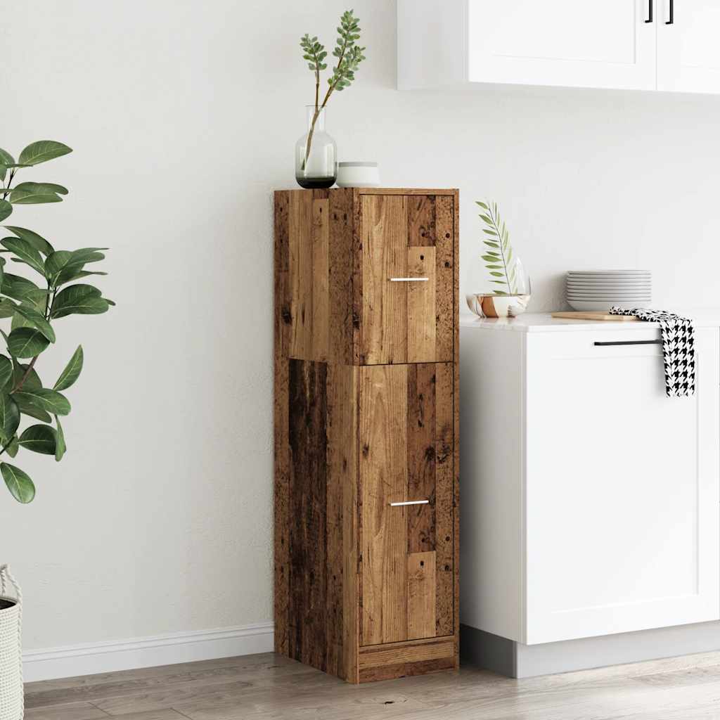 Armoire d'apothicaire vieux bois 30x41x118 cm bois d'ingénierie