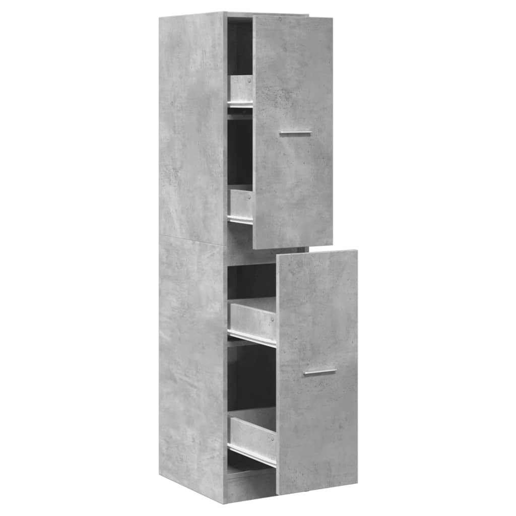 Armoire d'apothicaire gris béton 30x41x144,5 cm bois ingénierie
