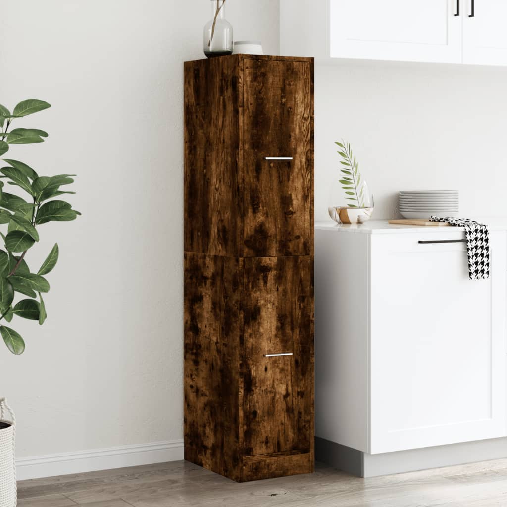 Armoire d'apothicaire chêne fumé 30x41x144,5 cm bois ingénierie - XIOS