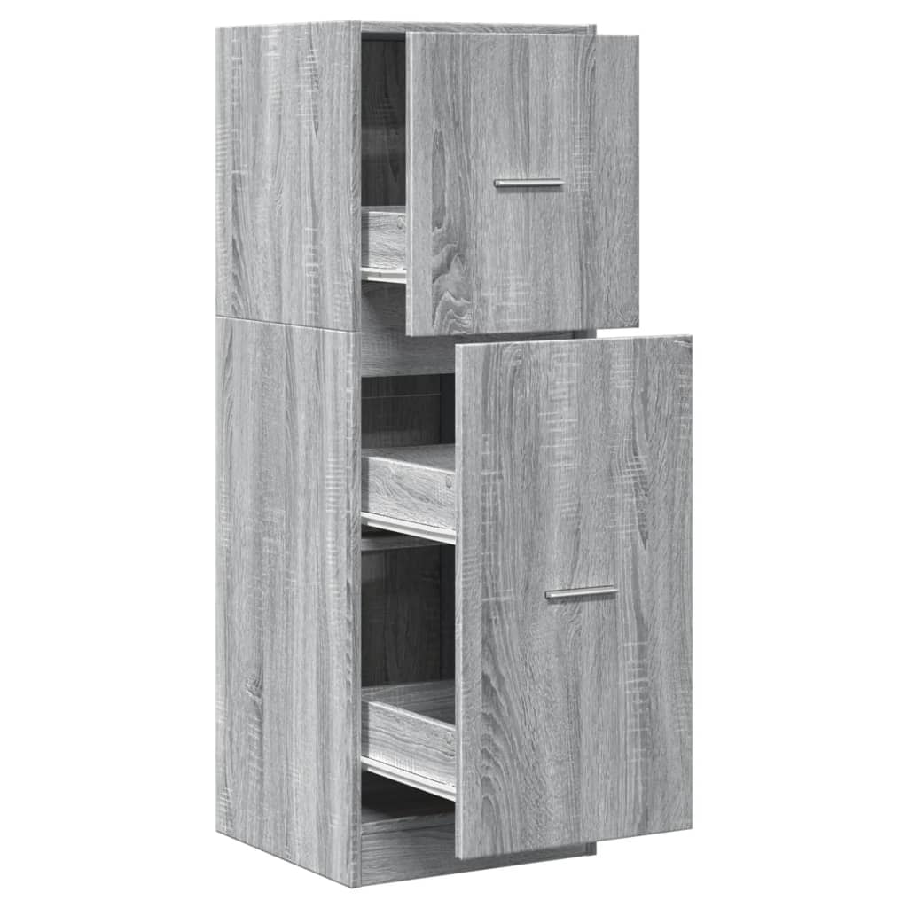 Armoire apothicaire sonoma gris 40x41x118 cm bois d'ingénierie