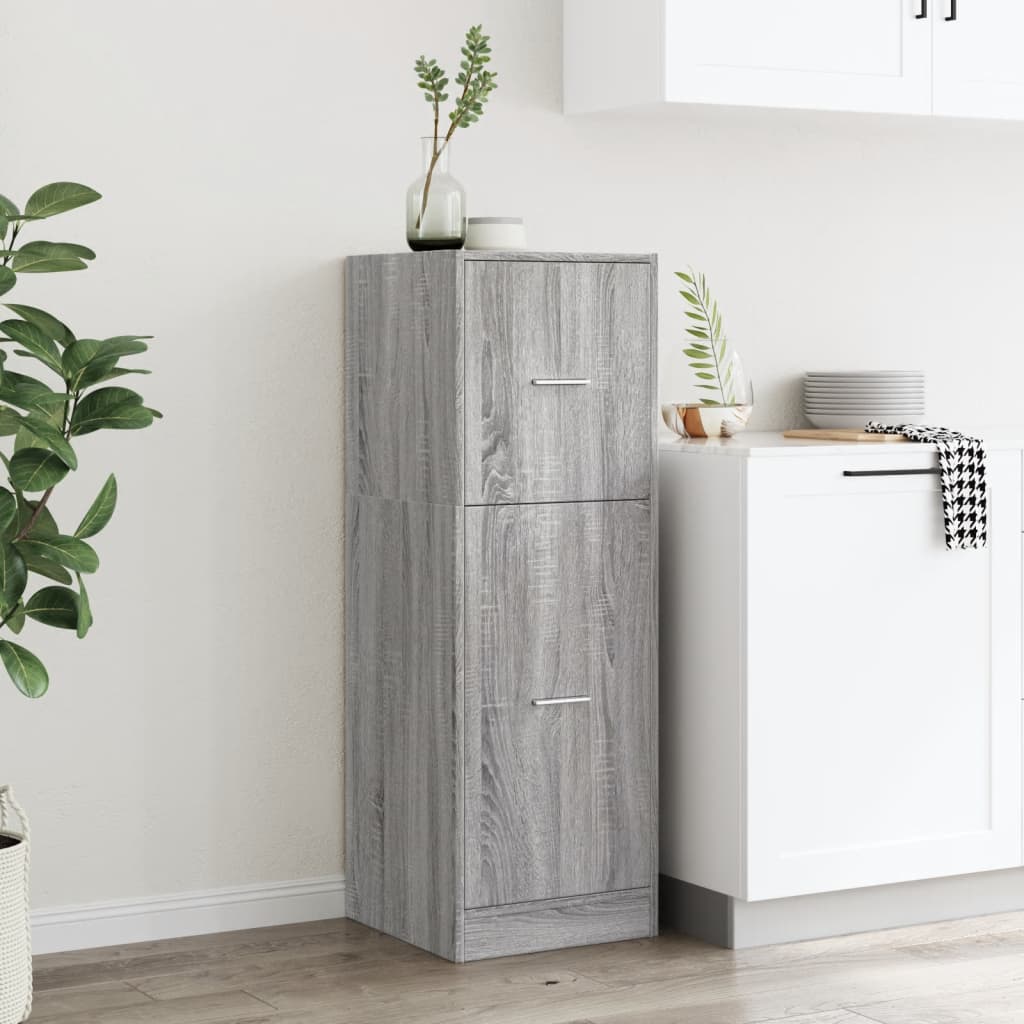 Armoire apothicaire sonoma gris 40x41x118 cm bois d'ingénierie