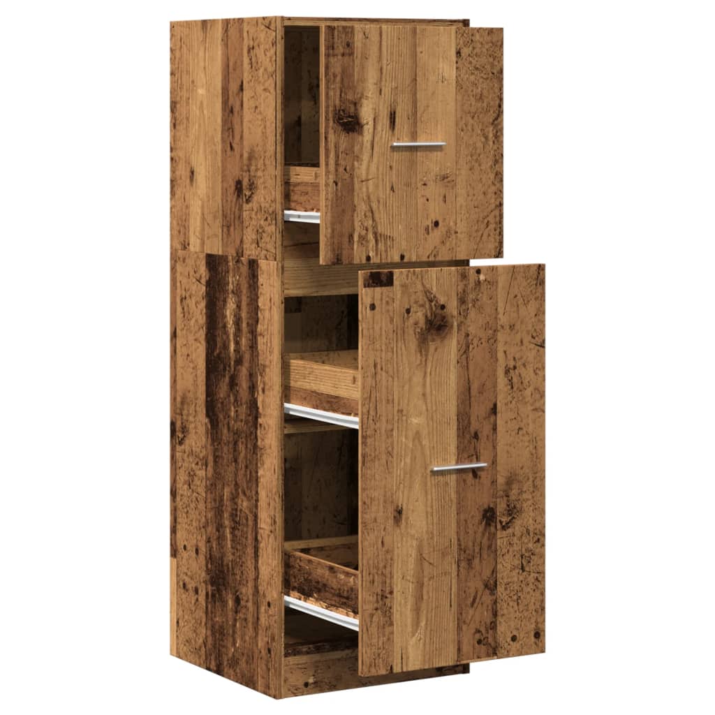 Armoire d'apothicaire vieux bois 40x41x118 cm bois d'ingénierie