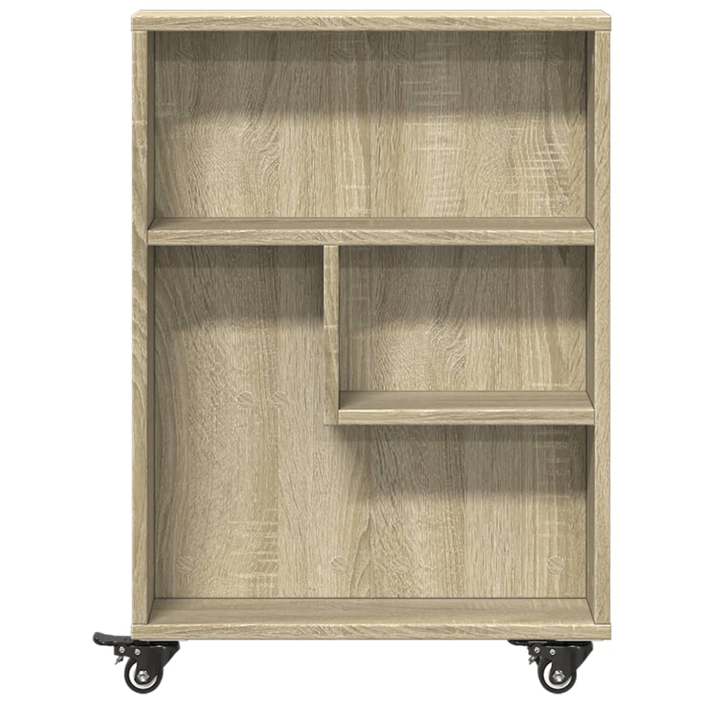 Chariot de rangement étroit chêne sonoma bois d'ingénierie - XIOS