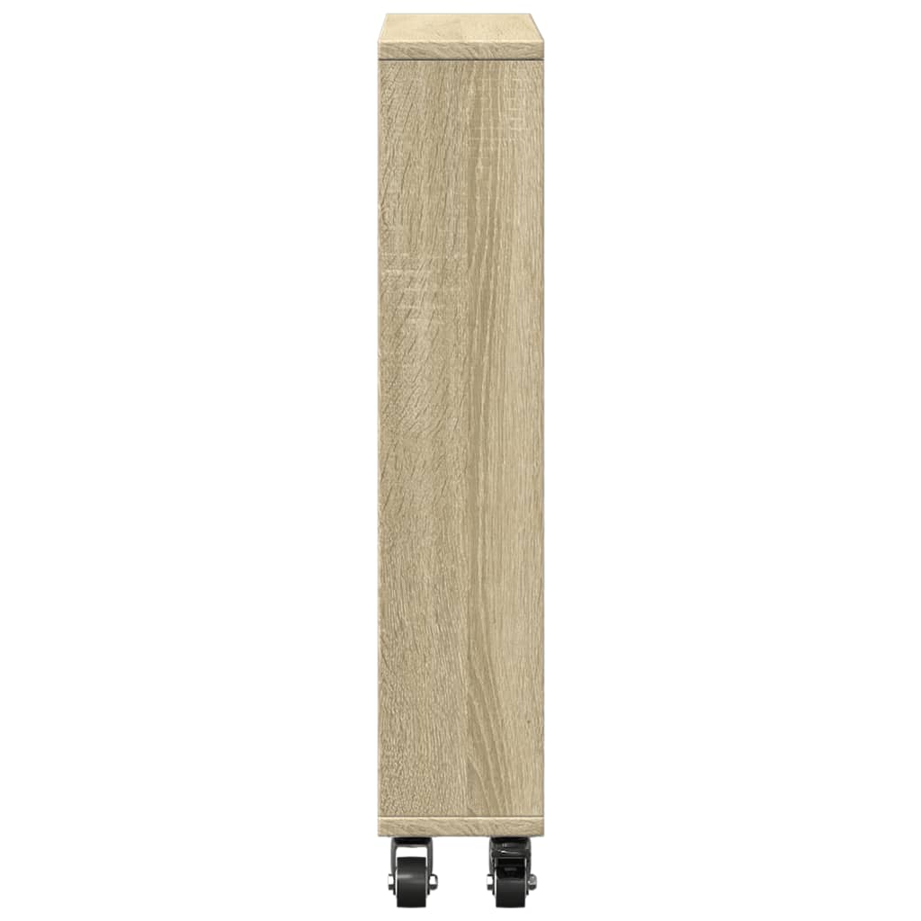 Chariot de rangement étroit chêne sonoma bois d'ingénierie - XIOS