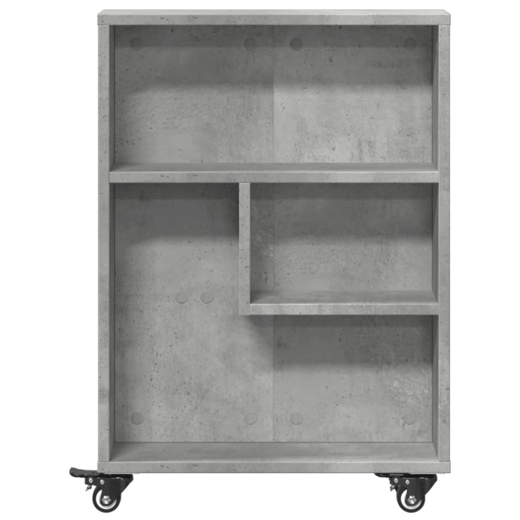 Chariot de rangement étroit gris béton bois d'ingénierie - XIOS